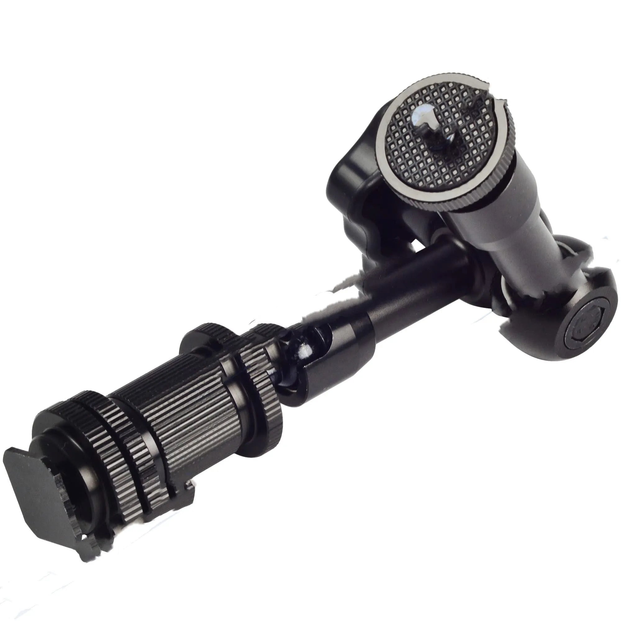 Black metal 7-inch magic friction arm with ball heads and camera mount for DSLR accessories