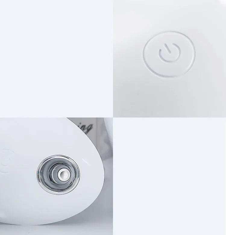 White round USB-powered aromatherapy humidifier with 800ml water tank and 36dB quiet operation