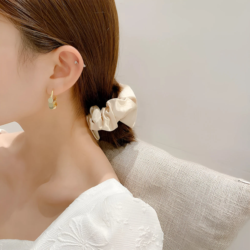Mini Wafer Earrings round geometric copper plating 925 silver size 2.5cm by 2.0cm
