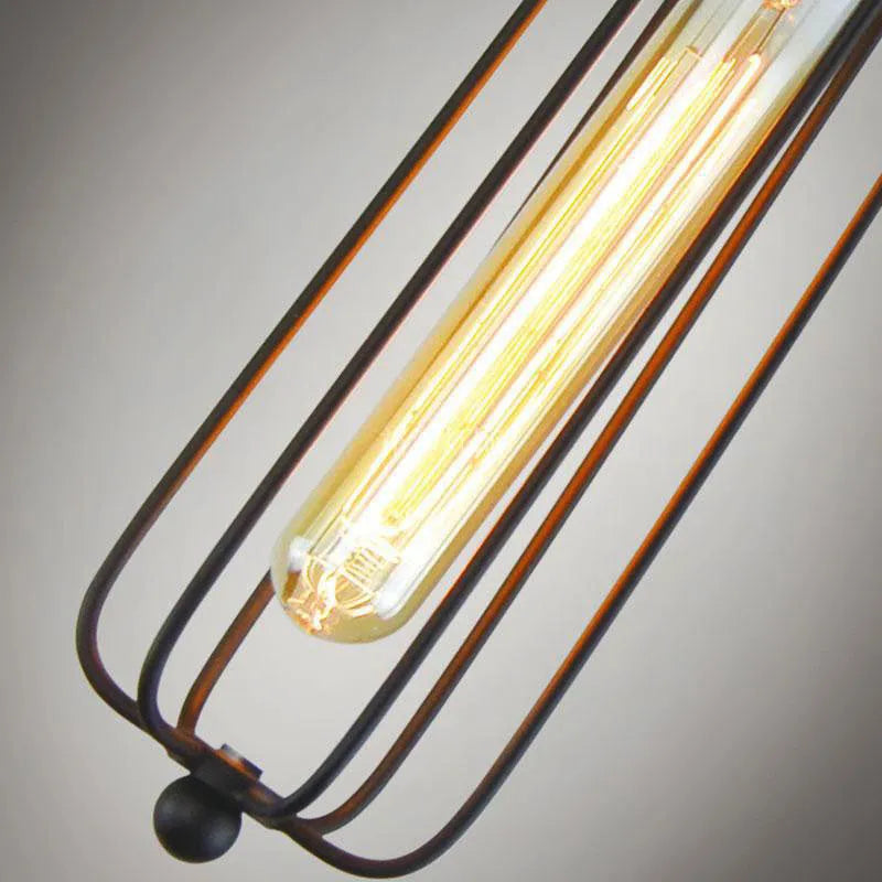 Brown iron gladiator-style Nordic retro chandelier hanging from a ceiling.