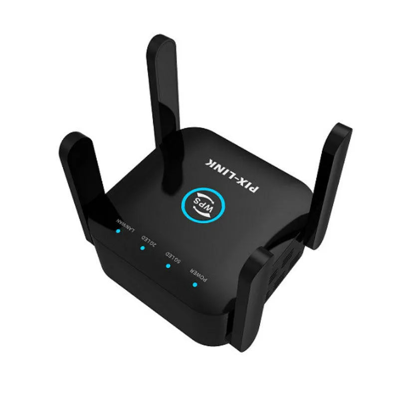 PIXLINK AC24 dual-band wireless WiFi extender router in black or white colour