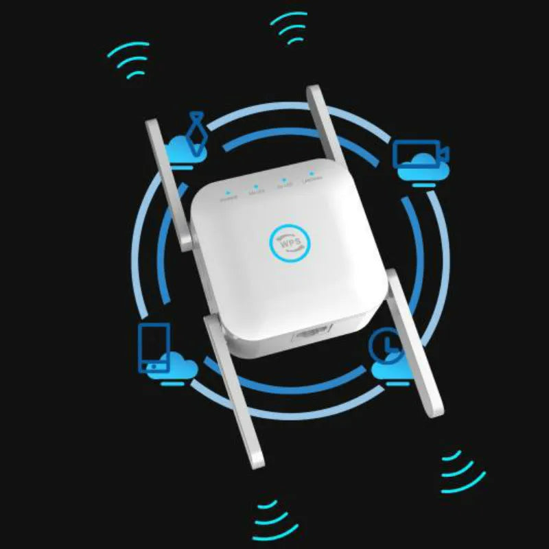 PIXLINK AC24 dual-band wireless WiFi extender router in black or white colour