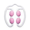 Purple and pink silicone annular leg massage roller for fitness recovery
