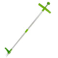 Manual aluminium garden weeding tool with plastic components, shown with its instruction manual.