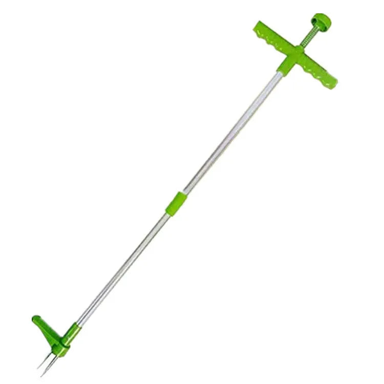 Manual aluminium garden weeding tool with plastic components, shown with its instruction manual.