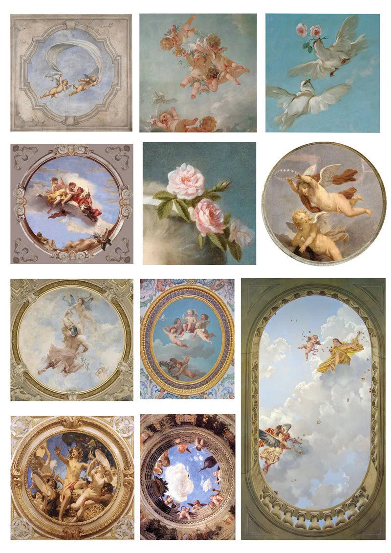 European angel mural character stickers 4-9cm on 11 sheets