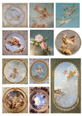 European angel mural character stickers 4-9cm on 11 sheets