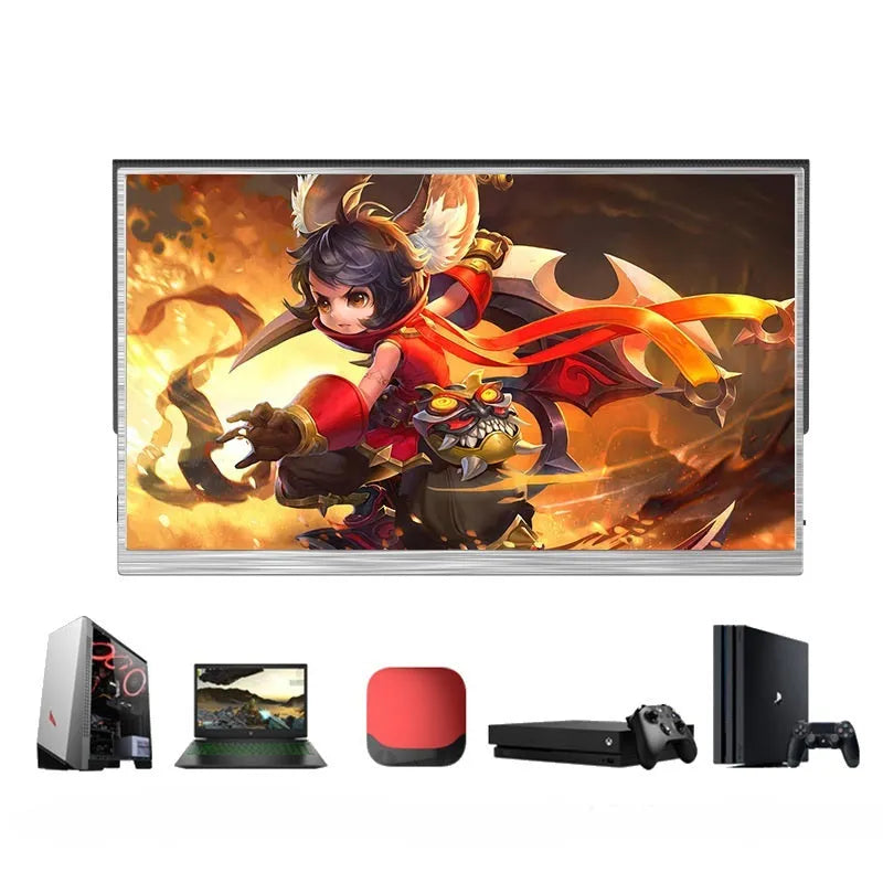 15-inch portable gaming monitor with IPS panel display and HDMI connectivity cables