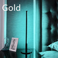 Nordic minimalist black LED bedside lamp with remote control showing RGB colour display