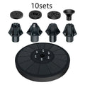 Black solar-powered fountain pump with solar panel and four spray nozzles for garden ponds.