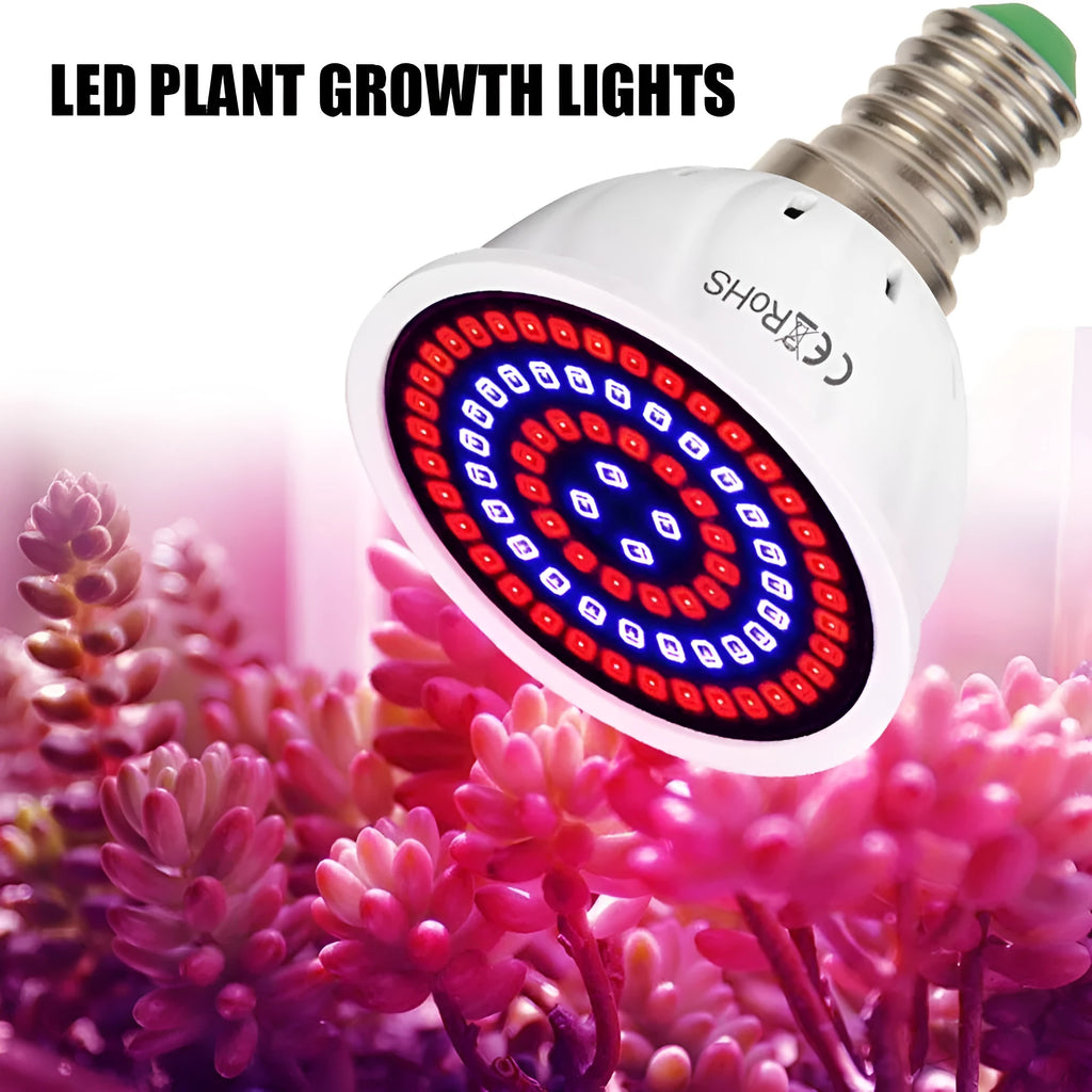 White LED plant growth lamp with 80 beads for indoor potted plants up to 80 square centimetres
