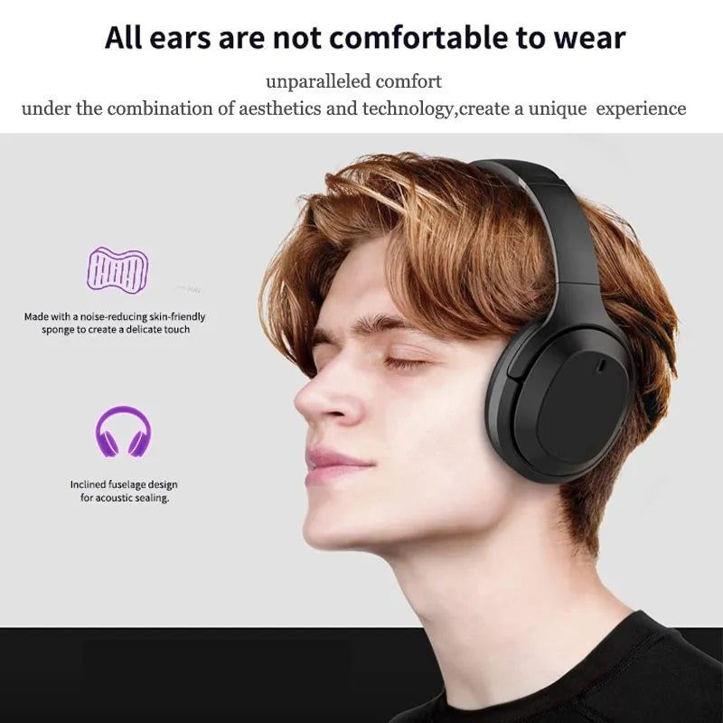 Black Gorsun E98 over-ear wireless Bluetooth headphones with padded headband.
