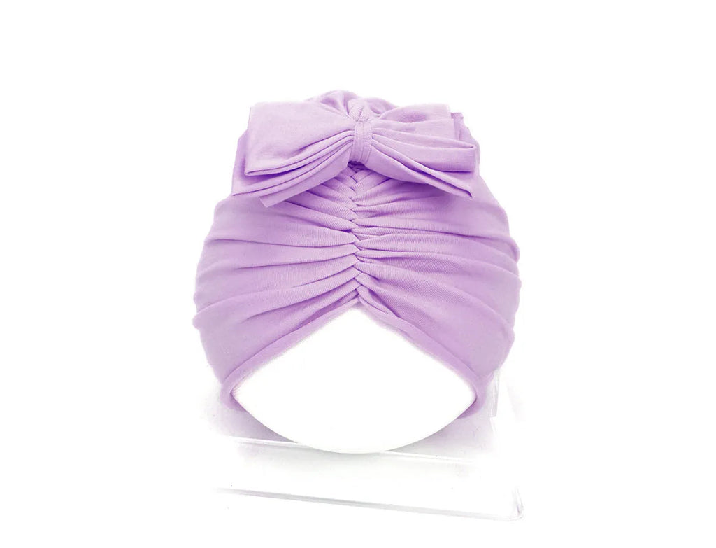 Soft acrylic knitted baby hat for girls in a solid colour, fitting head circumference 35-48 cm