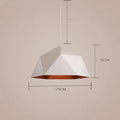 Nordic geometric pendant light with iron frame in black or white colour, 25cm diameter circular design