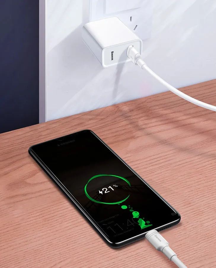 Baseus Android micro USB fast charging cable in black and white colour options
