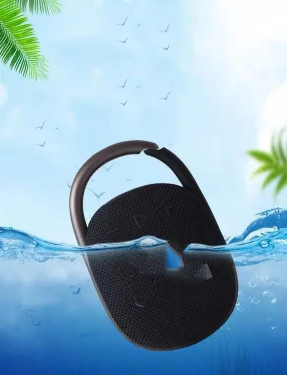Small portable Bluetooth wireless speaker in one of six colours: black, blue, green, pink, red, or silver grey.