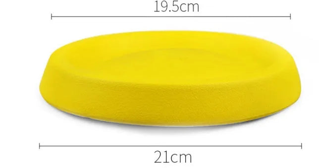 Yellow EVA dog training throwing toy for interactive play and bonding exercises