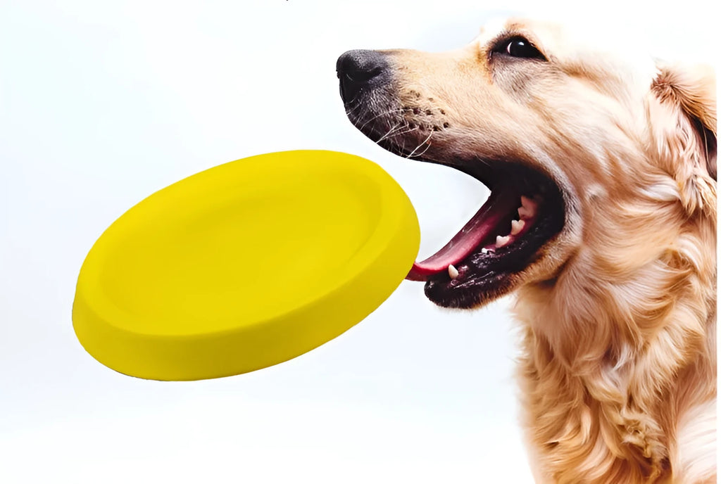 Yellow EVA dog training throwing toy for interactive play and bonding exercises