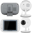 3.5 inch digital wireless baby monitor with white UFO-style camera and temperature display