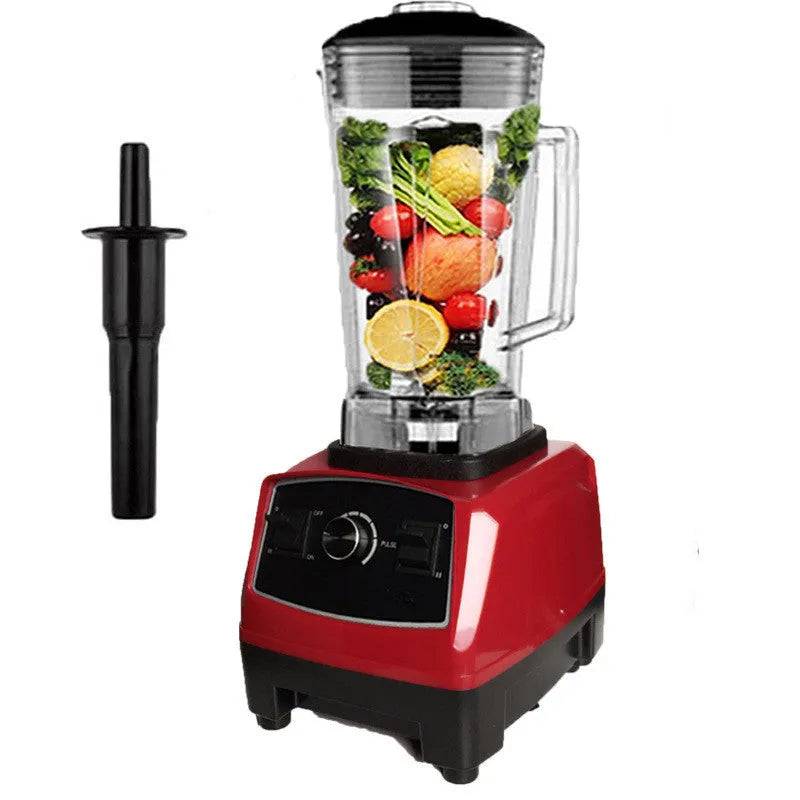 Black or red 2200W high-speed blender with 2-litre jar and wall-breaking function on kitchen counter.