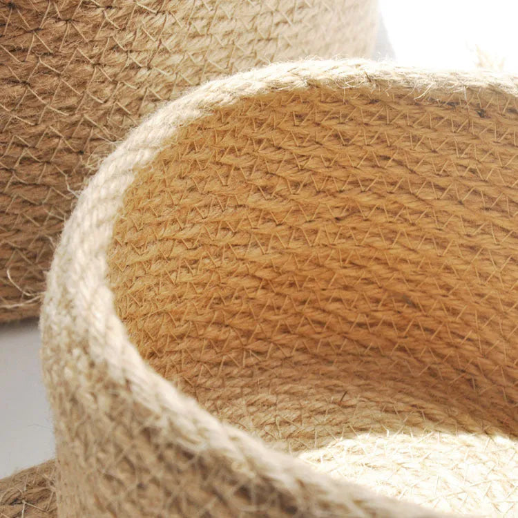 Japanese style linen storage basket with dustproof cover in three sizes for bedroom organisation