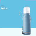 Quick Flush glass baby bottle 240ml wide caliber white background with cap, straight design for newborn feeding
