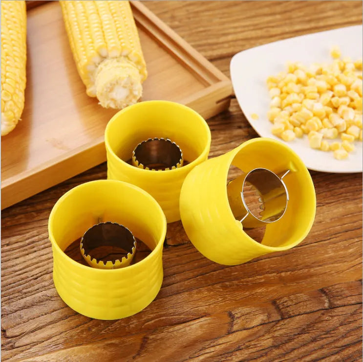 Yellow manual corn grinder thresher with corn-kernel-shaped PP plastic grip