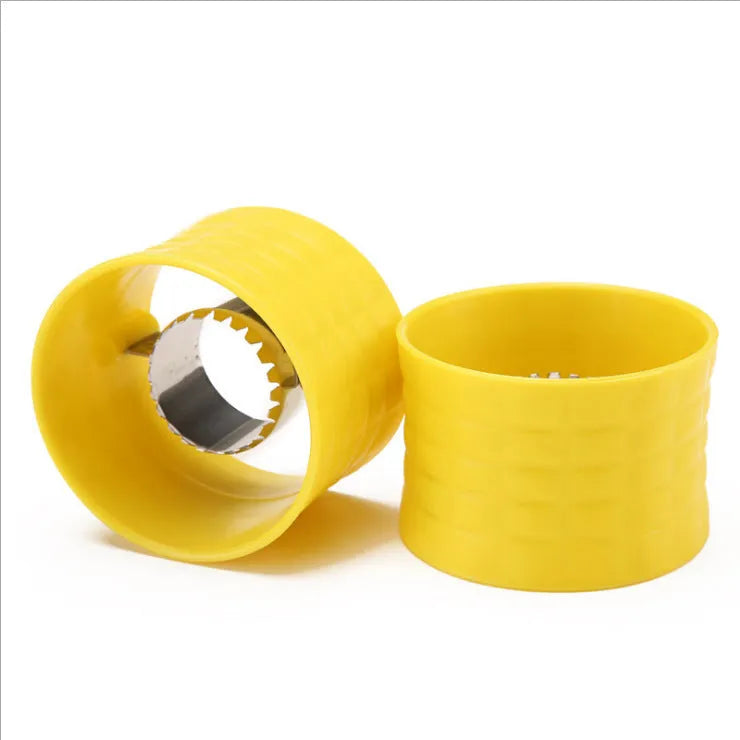Yellow manual corn grinder thresher with corn-kernel-shaped PP plastic grip