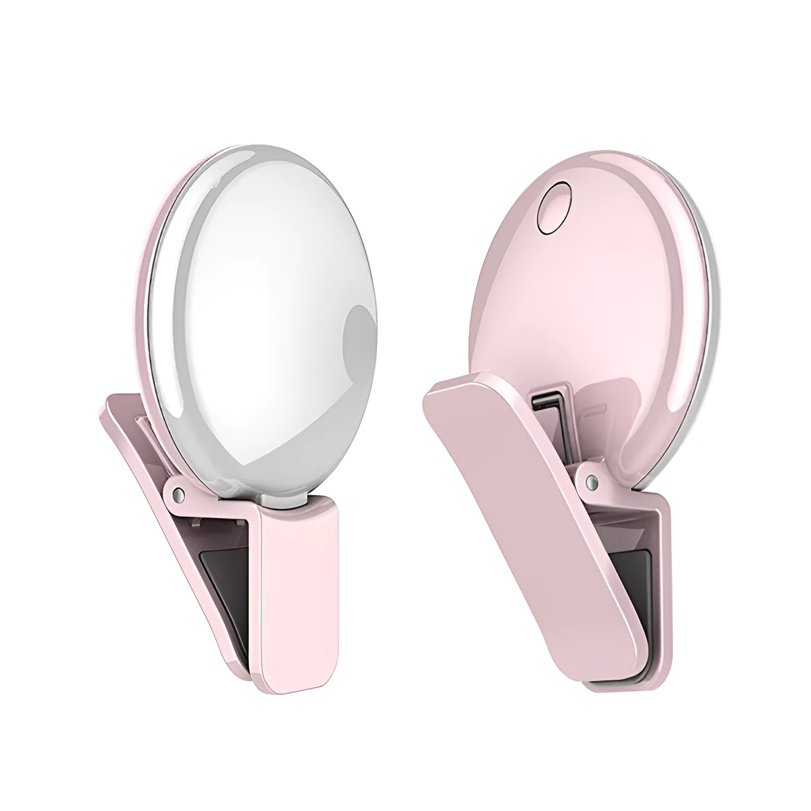Round fill light for mobile phone selfies in black, pink, and white options