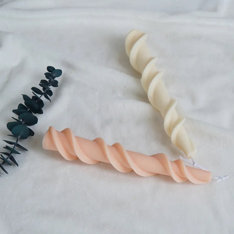Screw wax silicone rotating lace candle mold in photo colour for creating spiral decorative candles