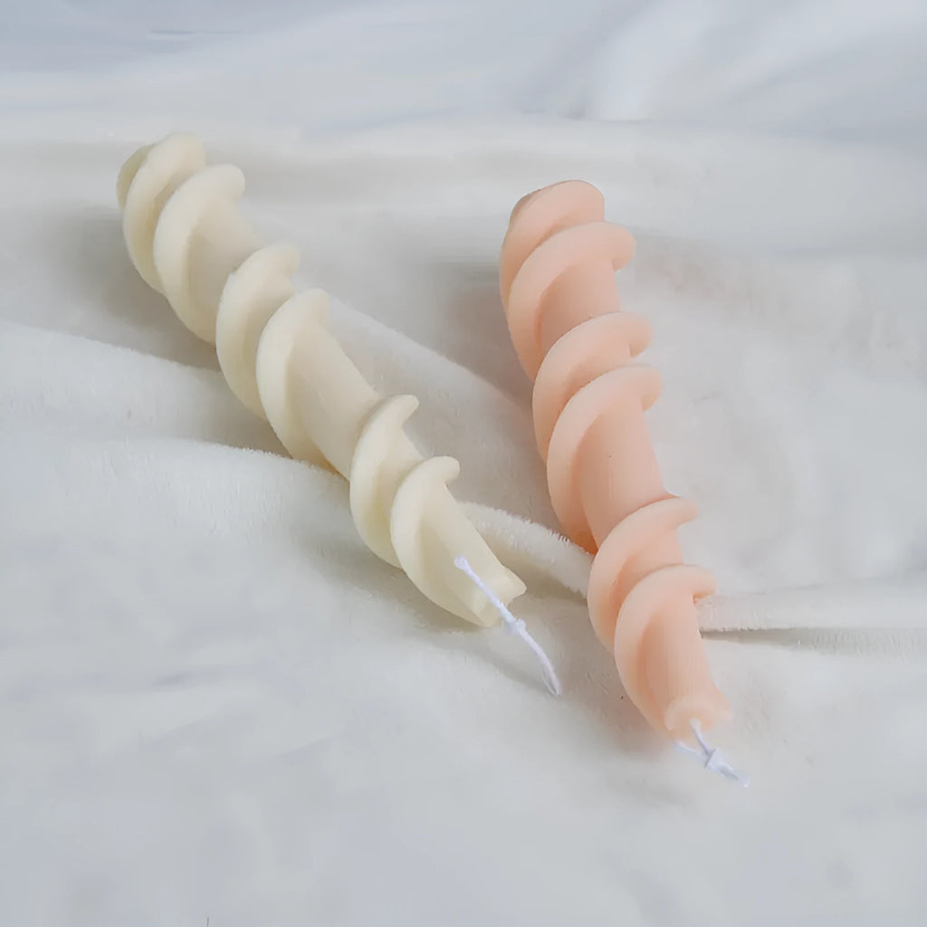 Screw wax silicone rotating lace candle mold in photo colour for creating spiral decorative candles