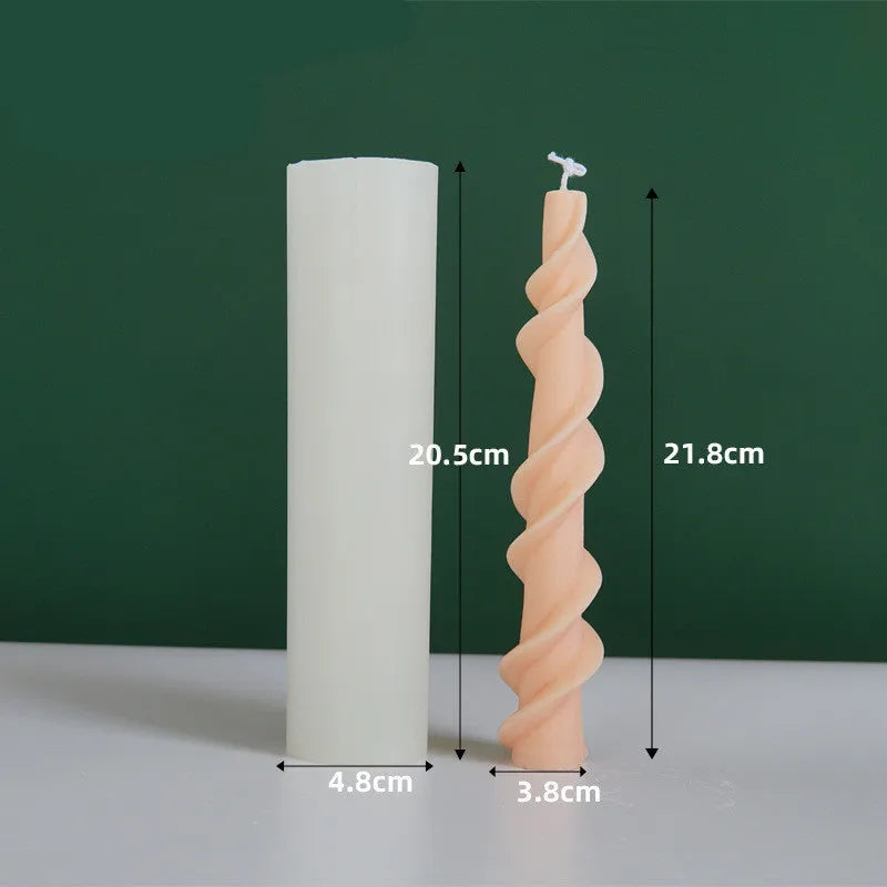 Screw wax silicone rotating lace candle mold in photo colour for creating spiral decorative candles