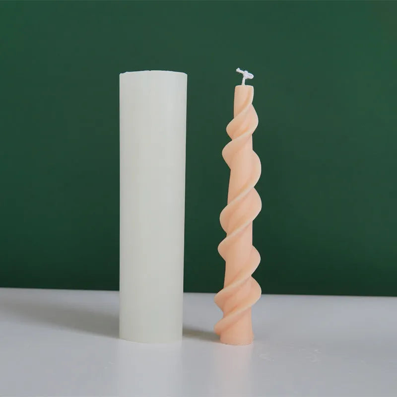 Screw wax silicone rotating lace candle mold in photo colour for creating spiral decorative candles