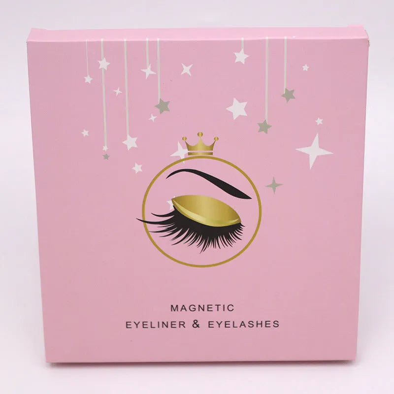 Magnetic eyelashes and eyeliner set with 5 pairs of reusable false lashes