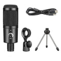 Zhongtong AK-6 black USB condenser microphone with bracket on desk