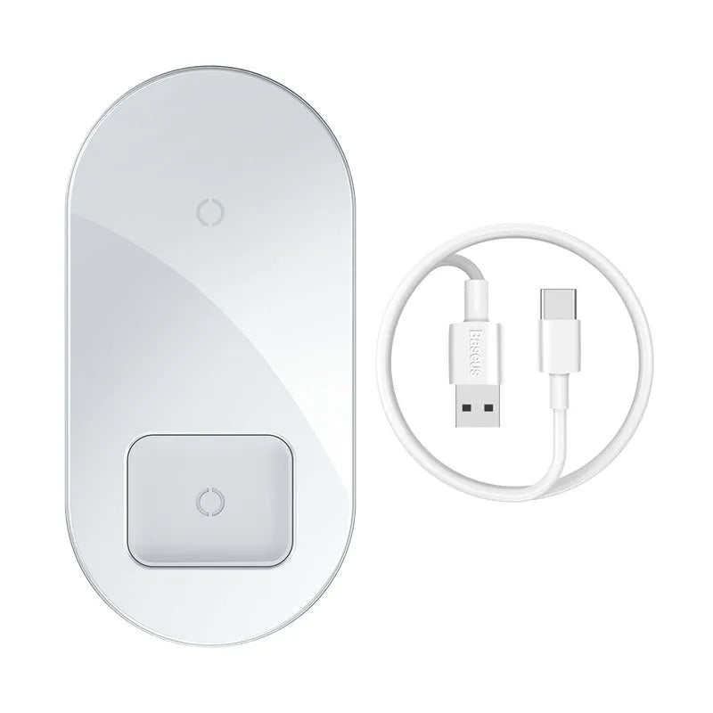 Baseus two-in-one wireless charger for phone and AirPods charging simultaneously