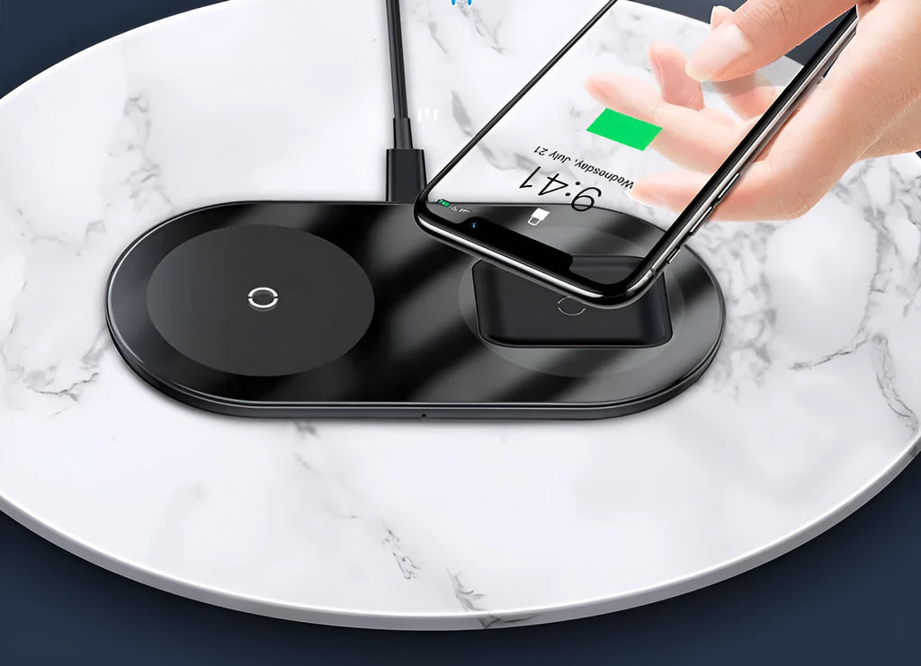Baseus two-in-one wireless charger for phone and AirPods charging simultaneously