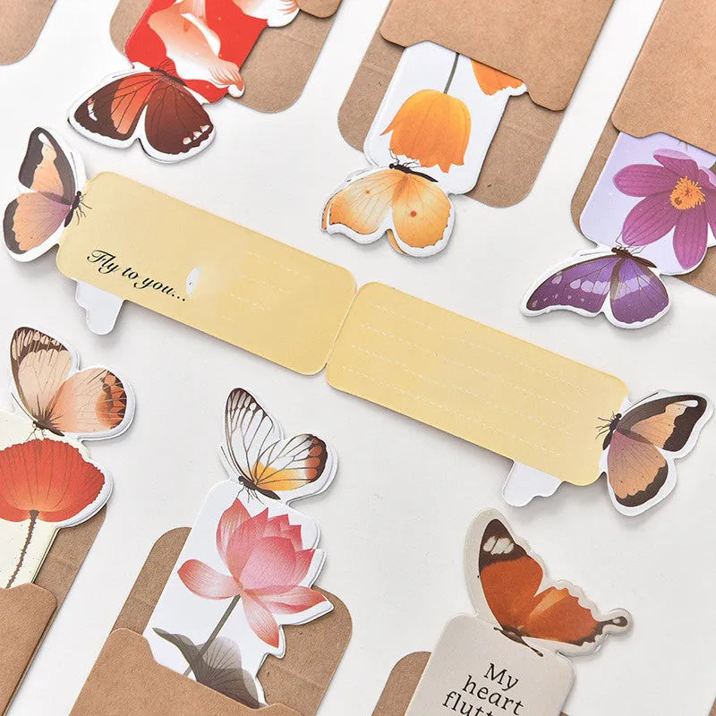 Butterfly paper bookmark with Japanese and South Korean stationery design measuring 13.5cm by 5.5cm