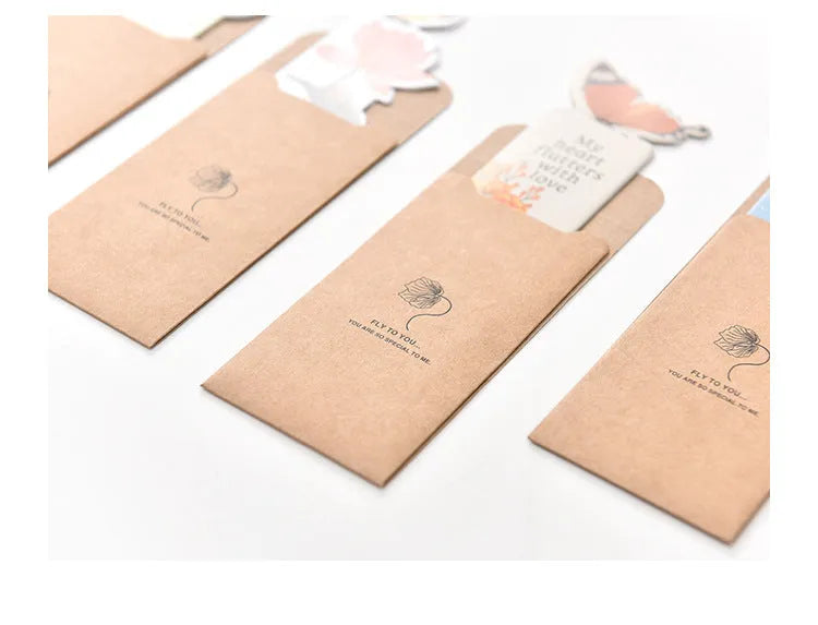 Butterfly paper bookmark with Japanese and South Korean stationery design measuring 13.5cm by 5.5cm