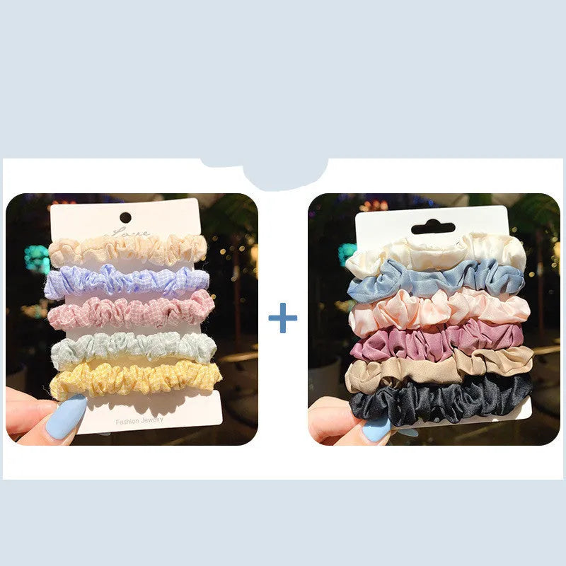 Children's 20-piece hair accessory set with elastic rings and headband rope in autumn colours