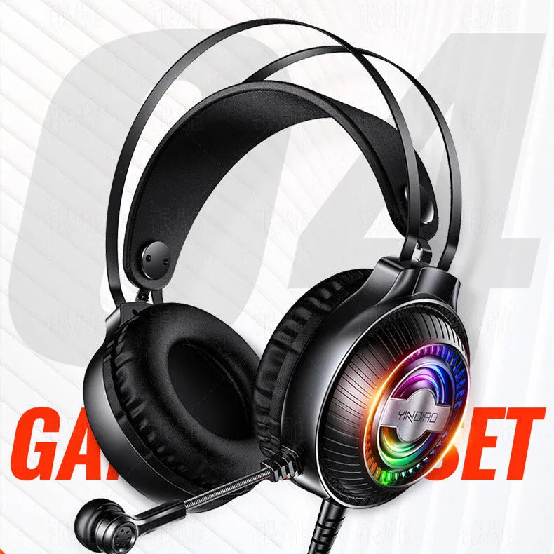 Wired over-ear computer gaming headset with microphone in black or white colour