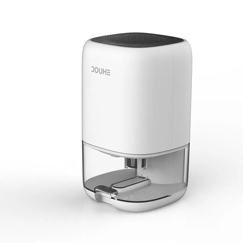 Portable dehumidifier in blue, green, or white with a 0.7 litre water tank.