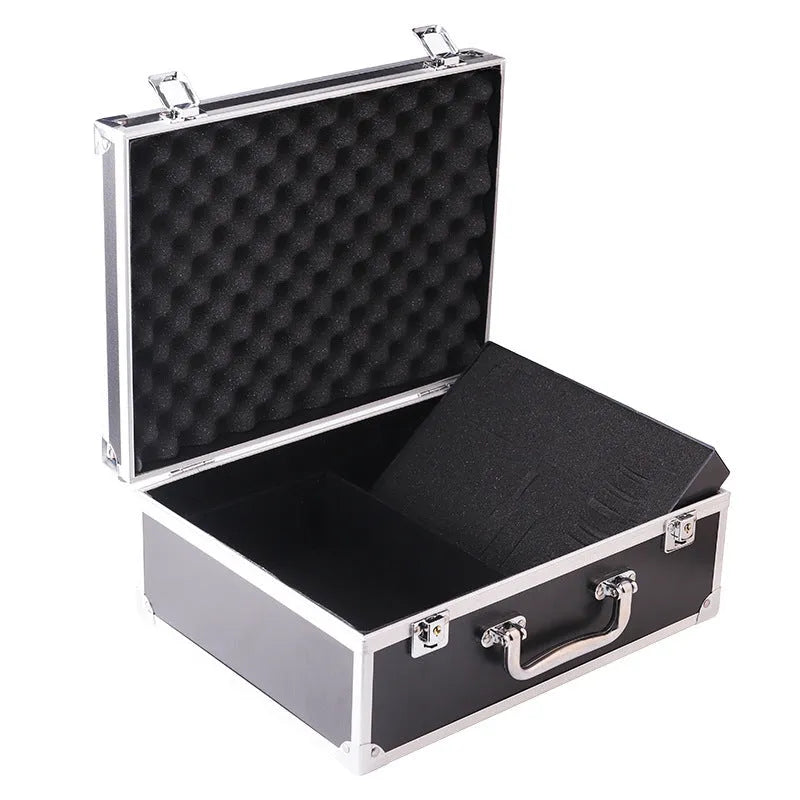 Rongtian aluminium alloy tattoo equipment storage box in black or silver finish