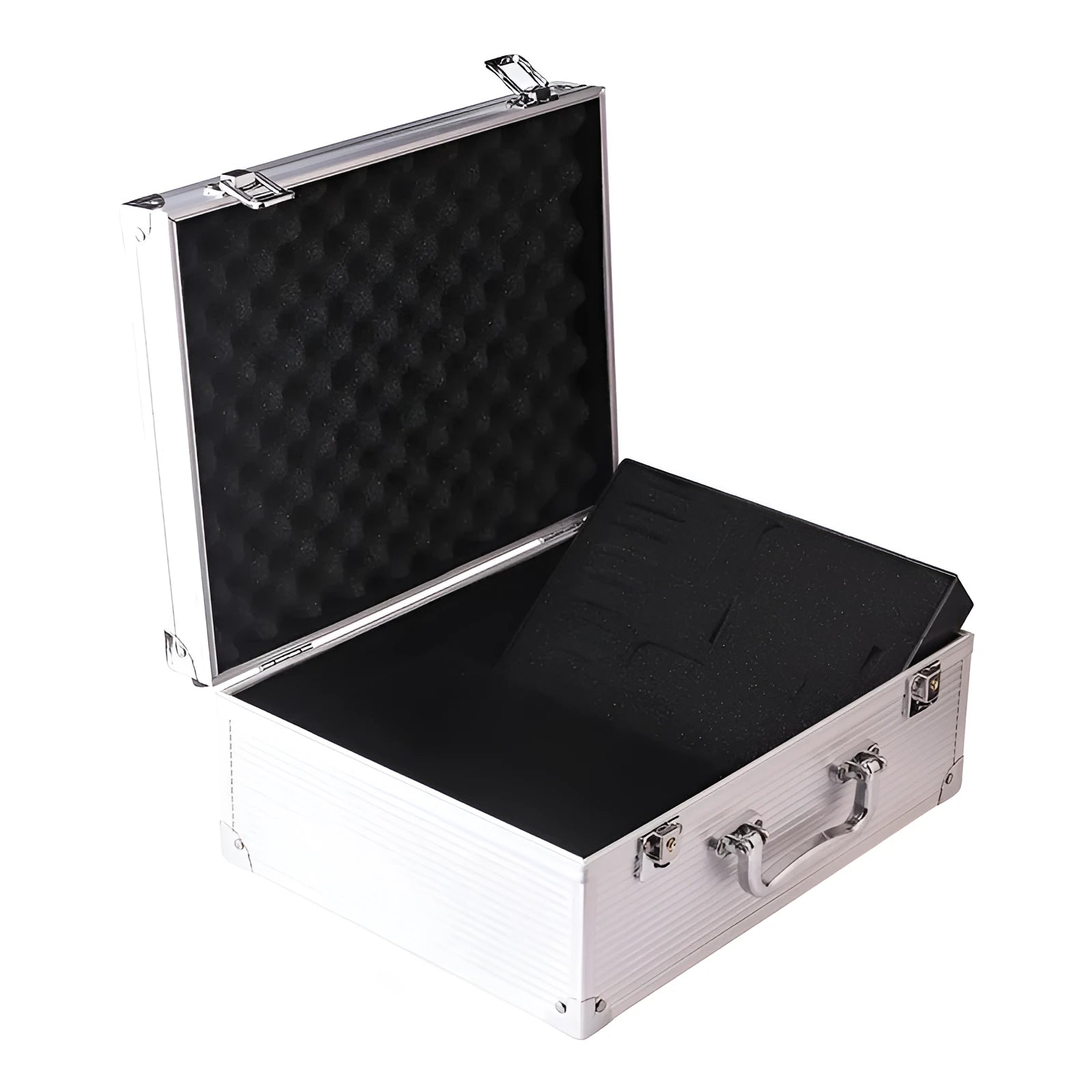 Rongtian aluminium alloy tattoo equipment storage box in black or silver finish