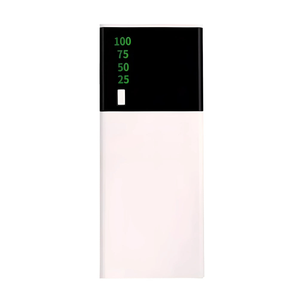 Black rice design 20000mAh power bank showing compact rectangular shape and charging port