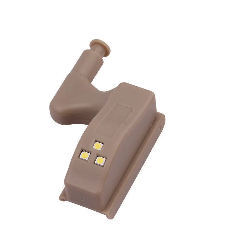Smart touch cabinet light hinge with integrated LED and hydraulic damping, ABS material, 12V battery powered, 3 LEDs, furniture hinge