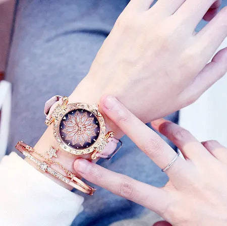 Fashion ladies wristwatch with diamond decoration and round 32mm dial in multiple colour options