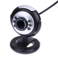 USB web camera with six built-in white LED lights around the lens for video calls