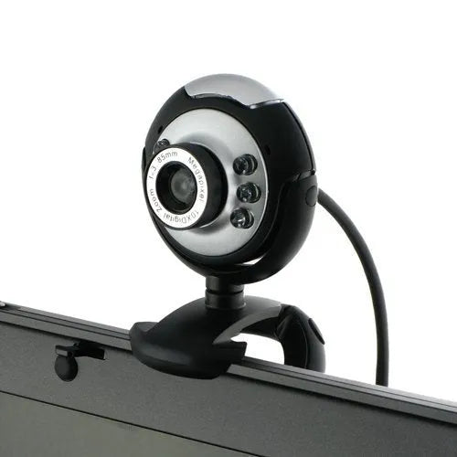 USB web camera with six built-in white LED lights around the lens for video calls