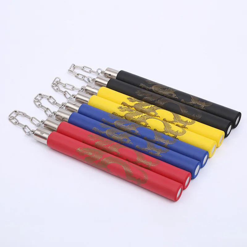 Sponge nunchaku training sticks with EVA foam padding in multiple colours
